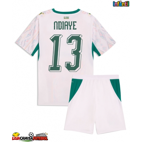Camisa de Futebol Senegal Iliman Ndiaye #13 Equipamento Principal Infantil Mundo 2026 Manga Curta (+ Calças curtas)